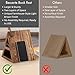 Besuerte Triangle Book Page Holder, Wooden Rest Stand, Assembly-Free Gifts for Lovers, Reading Valet, Bookstand for Bedroom, Living Room, Nook, Light Brown