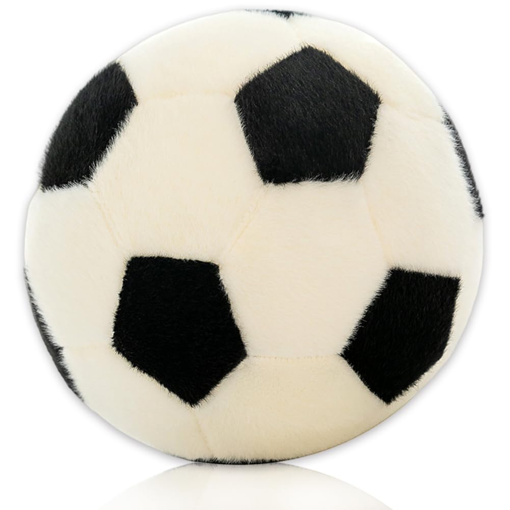 ZPSOSPZ Football Plush Throw Pillow,Plush Football Toy,Soccer Plush Doll,Realistic Black White Football Plush Doll,Cute Stuffed Toy For Kids And Football Fans, Perfect For Sofa, Bedroom, Car Decor