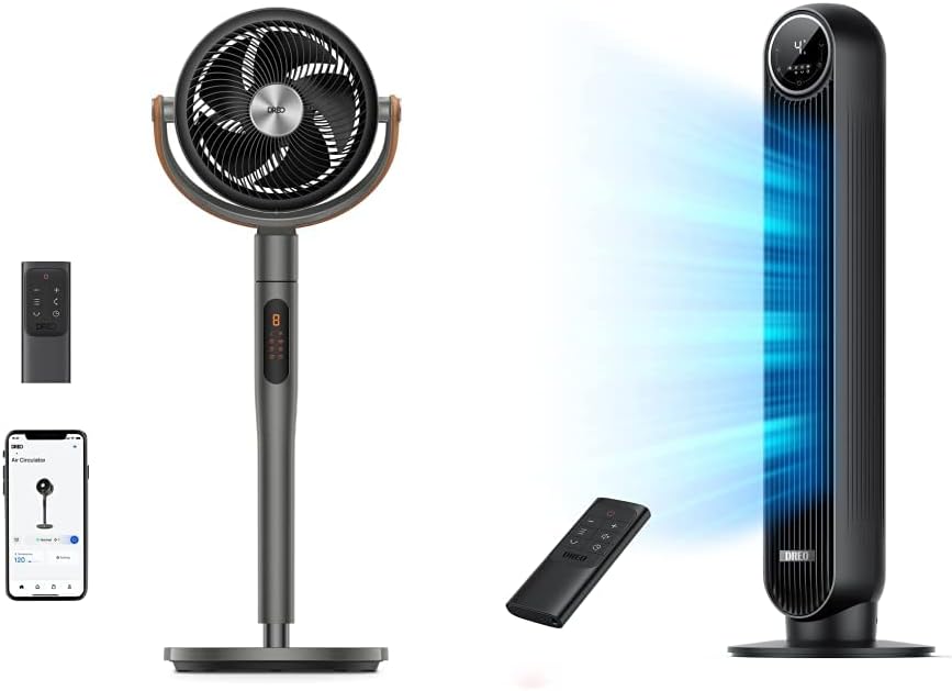 Dreo Pedestal Fan with Remote and Tower Fan for Bedroom (DR-HTF007)