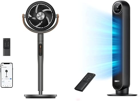 Dreo Pedestal Fan with Remote and Tower Fan for Bedroom DR-HTF007