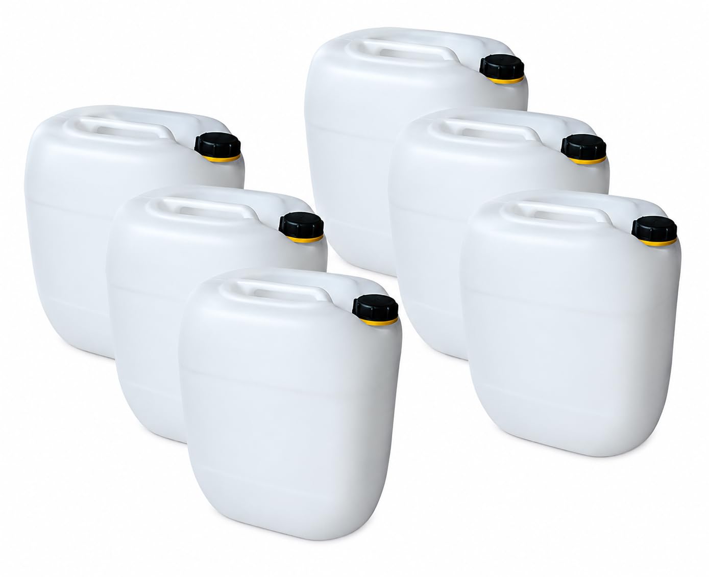 kanister-vertrieb® 6 Stück 30 L Kanister Wasserkanister Kunststoffkanister natur DIN61 + Etiketten