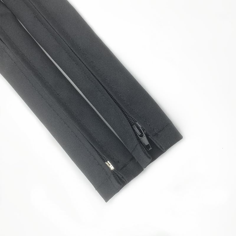 Zipper Cable Sleeve 90mm Flexible Nylon Cable Sock Harness Line Sheath Organizer Wire Wrap Management Cord Hider Protection - (Color: Black, Inside Diameter: 90mm x 120CM, Length: 1 Piece)