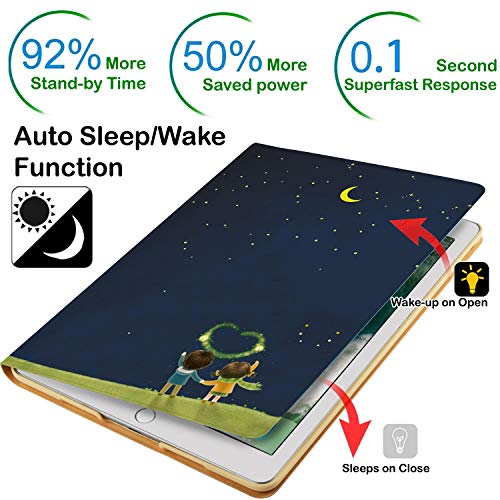 Image of DuraSafe Cases for iPad Mini 7.9 Inch 3rd 2nd 1st Gen [ Mini 3 Mini 2 Mini 1 ] A1599 A1489 A1432 A1599 A1489 A1432 MGYE2HN /A Smart Adjustable Stand Feature Printed Sleek Design Flip Case - Night Sky
