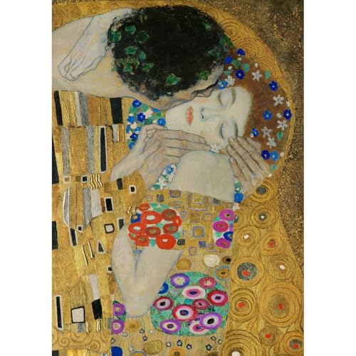 Toile roulée Klimt Le Baiser pour décoration murale de salon moderne