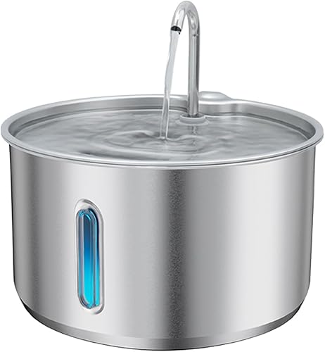 4L Metal Cat & Dog Water Fountain  Stainless Steel Pet Fountain for Drinking, Quiet Pump, 3 Flow Modes, Automatic Water Circulation, Large-Capacity