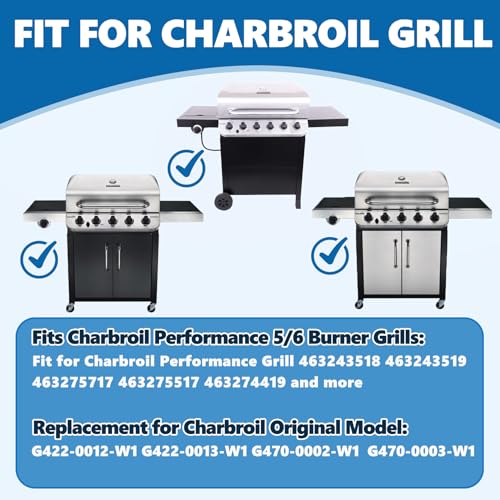 Image of SafBbcue 18 3 /16 inch Cooking Grates for Charbroil Performance G422-0012-W1 G422-0013-W1 463243518 463243519 463275717 4632755177 463274419 Grill Grids Replacement Parts, Char-Broil 5 6 Burner Grill Parts