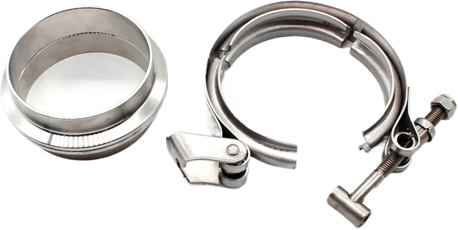 Stainless Steel Hose Clamps V Band Clamp Kit Quick Release Exhaust Male Female Flange Stainless Steel Silver 2-4 Inch(2 inch kit)