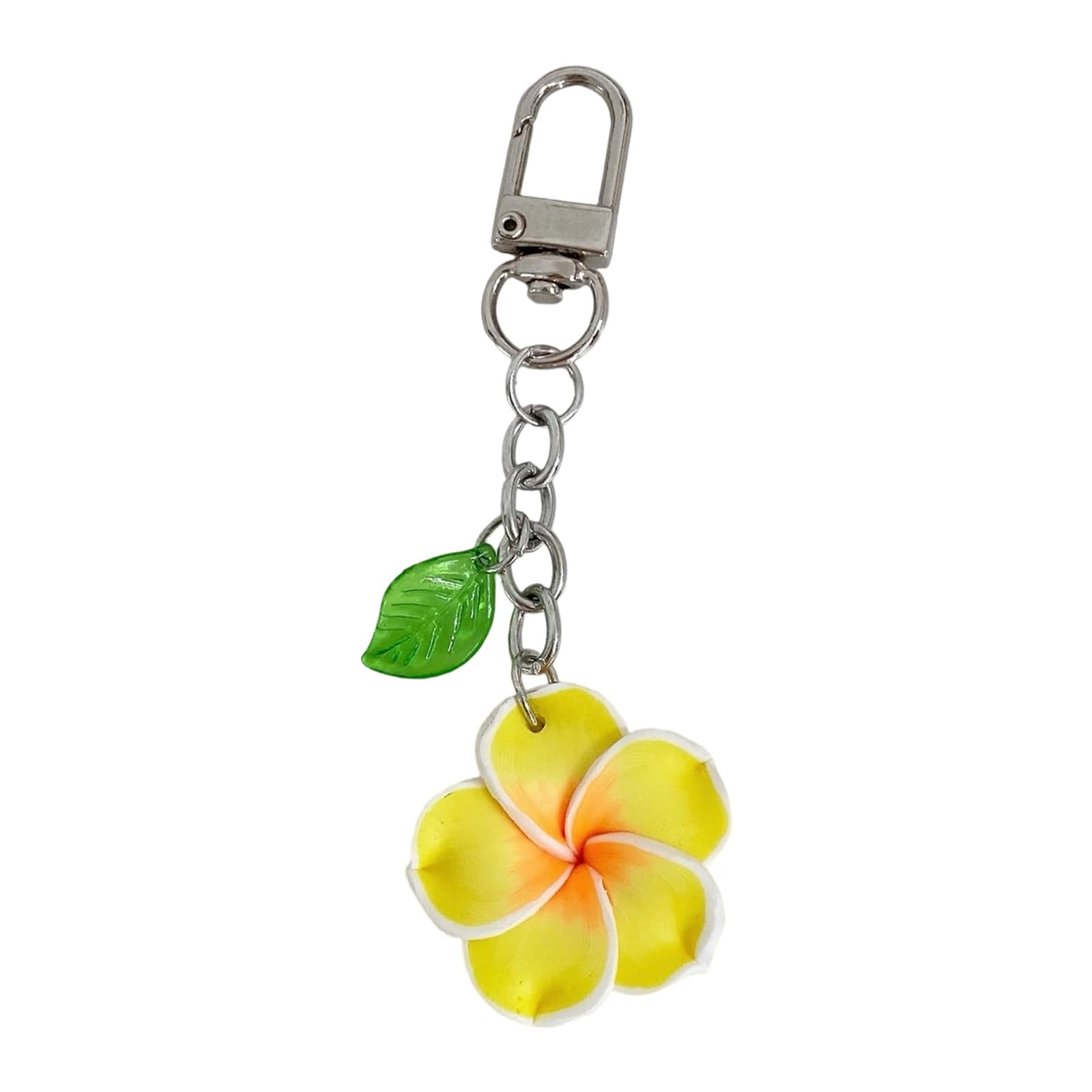APGLSXY Playful Cartoon Eggs Flower Keychain Summers Styles Acrylic Sturdy Decorative Accessory for Keys Backpacks Bags Lovely Cartoon Frangipani Keychain