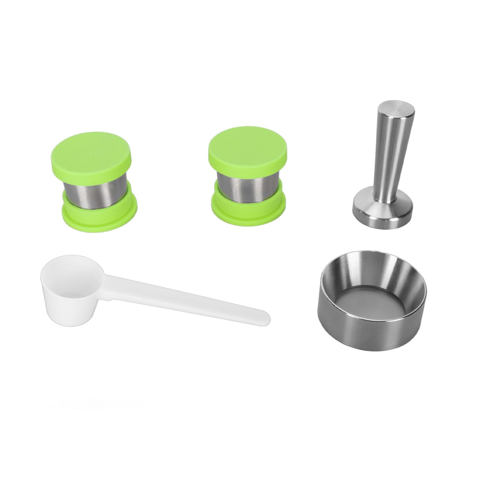 Cápsula de café Recargable, Cápsulas Reutilizables Duraderas de Acero Inoxidable para Oficina en Casa, Paquete de 2 (Verde)