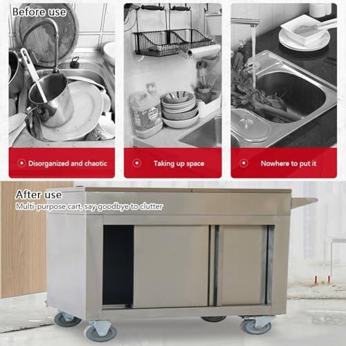 Scaffale per condimenti in acciaio inossidabile con 12 barattoli, carrello versatile per ristoranti e bar, stazione di preparazione di insalata di sandwich commerciale, 73 x 48 x 80 cm