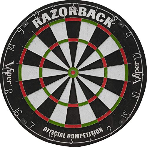 Viper Razorback Official Competition Bristle Steel Tip Dartboard Set with Staple-Free Razor Thin