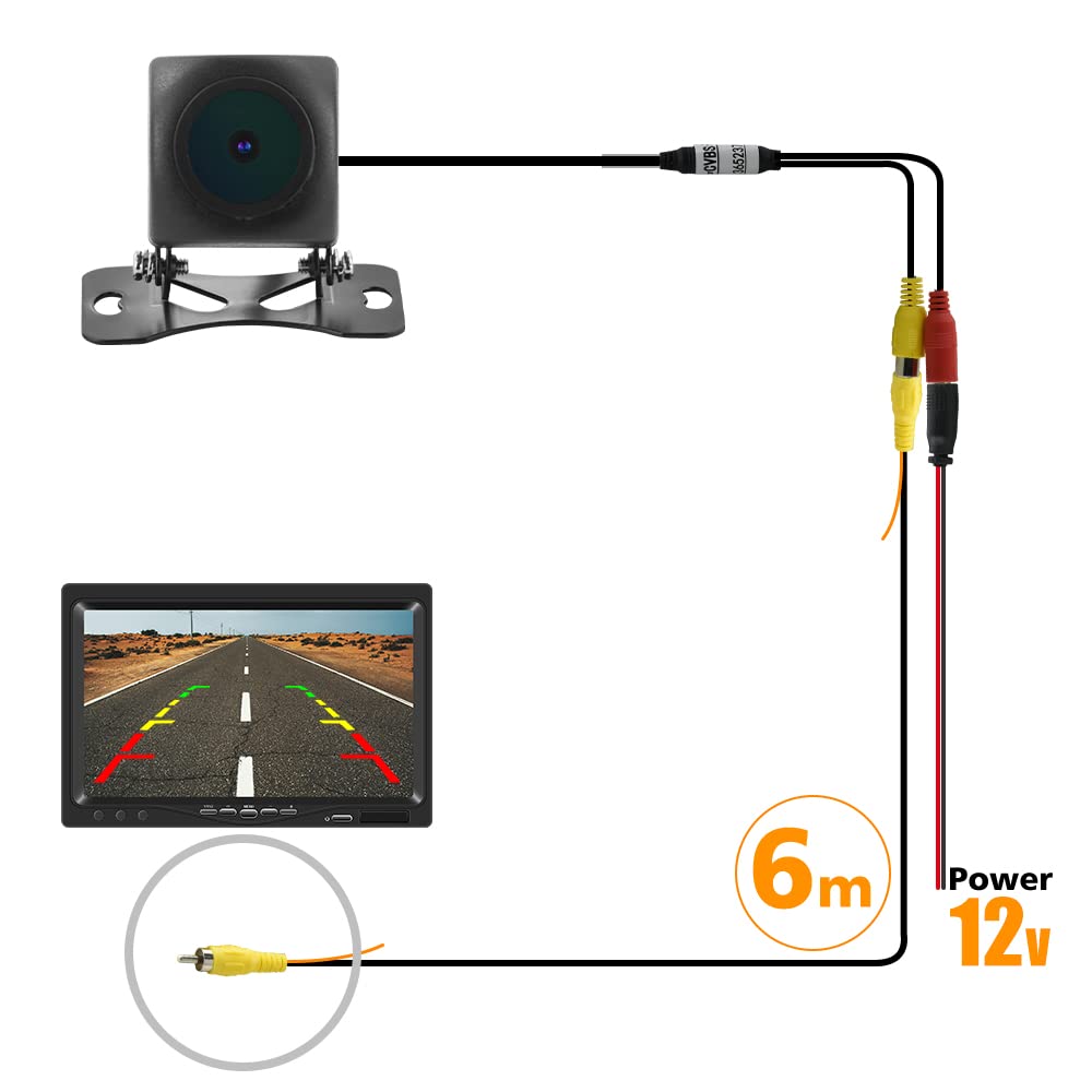 Telecamera posteriore per auto universale per auto telecamera di retromarcia con visione notturna HD 170 ° grandangolare IP68 Telecamera di retromarcia impermeabile 12V