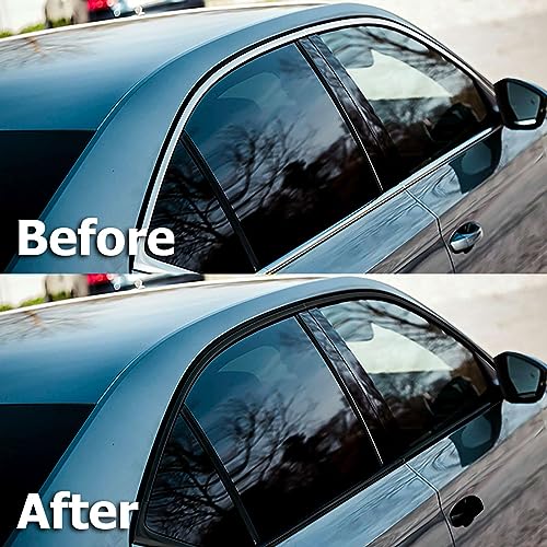 Image of 2 inch x 25FT Gloss Black Vinyl Wrap Kit for Black Out Chrome Delete Made from Genuine 3M 2080 Film Window Trim Door Trim