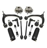 14 Pc Front Suspension Kit Upper Control Arms, Tie Rod Ends & Ball Joints, Sway Bar Stabilizer Links, Rack and Pinion Bellow Boots, Wheel Bearing & Hub Assembly 6 Lugs