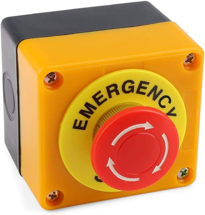 Emergency Stop Button 660V 10A Red Sign Weatherproof Self Locking Emergency Stop Push Switch 1 Pieces