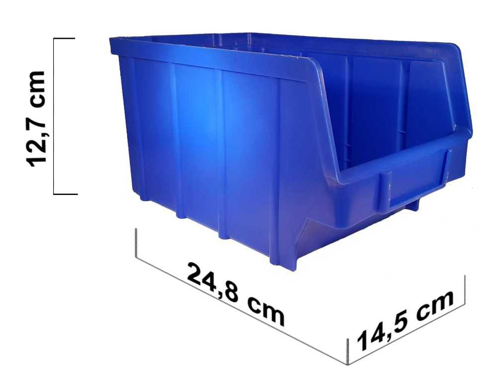 Scatole Impilabili in Plastica PP 26 Pezzi Taglia 3 145x248x127 mm Cassette