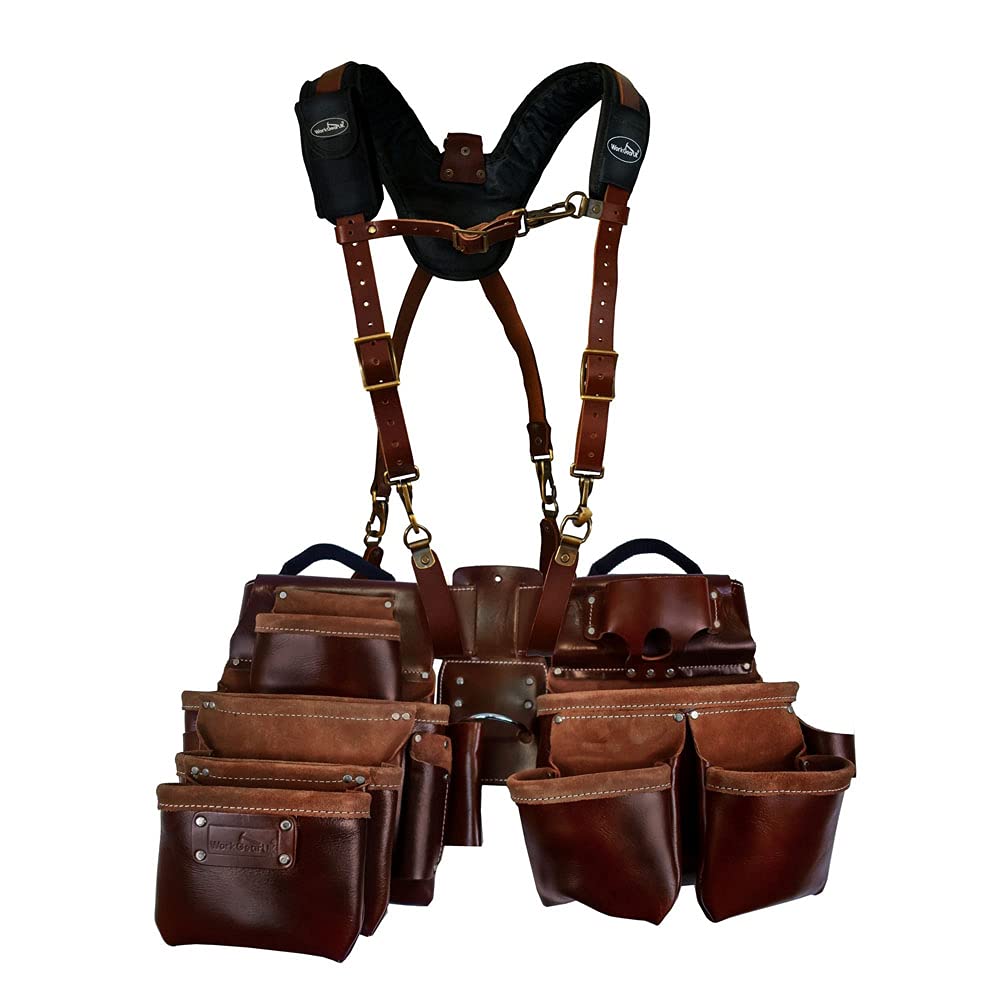 WorkGearUK Tool Belt Set 11 Pocket with Suspenders WG-PX54