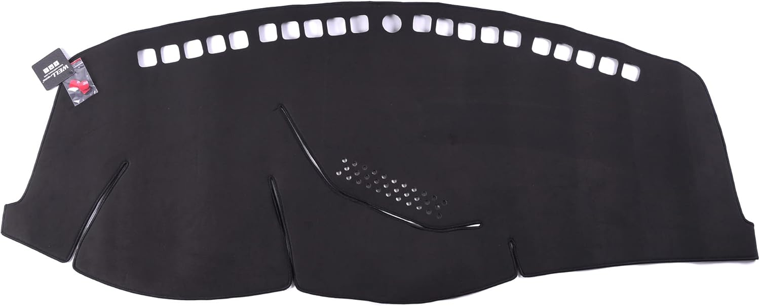 WellVisors Black Suede Dash Mat Dashboard Cover Compatible with Ford 2012-2018 Focus Sedan & Hatchback 3-777FD006