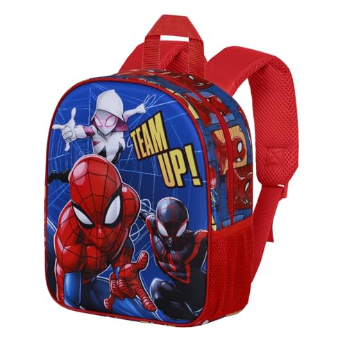 Marvel Spiderman Best Team-Mochila 3D Elite, Azul, 25 x 30 cm, Capacidad 7 L