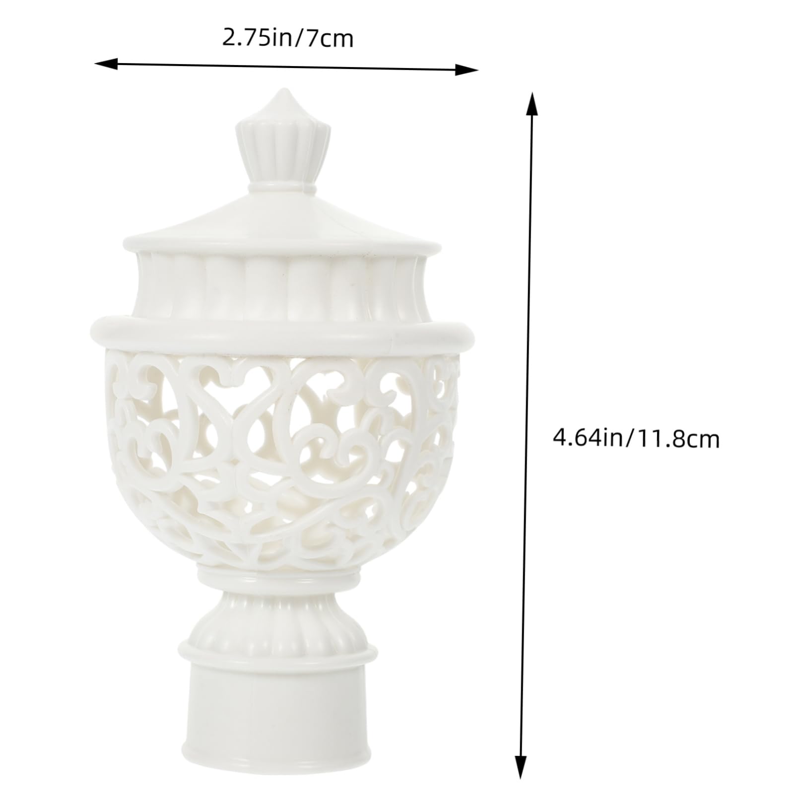 STOBAZA Curtain Rod Finials Ends Only Square End Caps for Rods Abs Decorative Elegant for Living Room