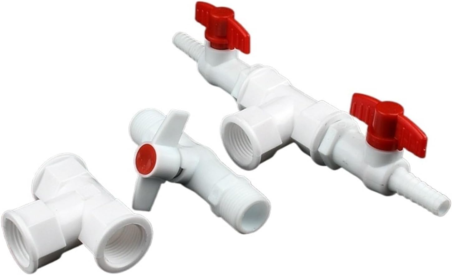 1pcs 1/2" O.D 20mm - 10mm Pagoda Ball Valve Garden Watering Irrigation Hose Joint Aquarium Tank Air Pump Water Pipe PVC Tee Valv(1I2 Inch)