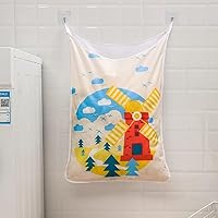 Vista 5 de Paquete de 2 cestas colgantes para ropa sucia, bolsa de lavandería duradera que ahorra espacio para niños con 2 tipos de ganchos con cremallera