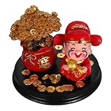 Healifty Kreative God of Fortune Resin Figur für Auto Dekoration Cartoon Harz Ornament für Büro Schlafzimmer Einzigartiges für Familie und Freunde