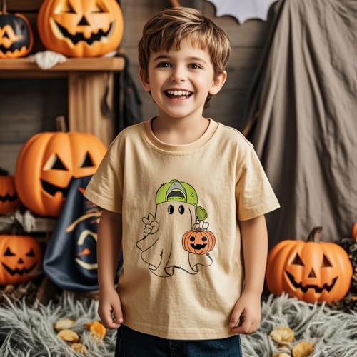 Boys Girls Halloween Shirts Toddler Short Sleeve Monster Truck Boo Ghost Dino Pumpkin Tee Tops T-Shirts 2-7 Years2