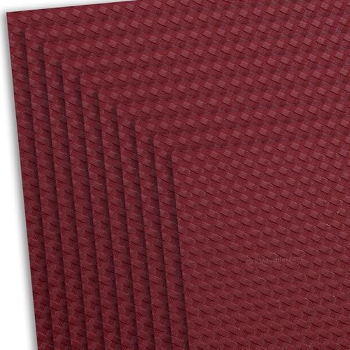 HOLSTEX Thermoform Sheet - (Basketweave Texture) - (.093 Thickness) - (8in x 12in Sheet) - (Blood Red) - (10 Sheets) - for Holster Making, DIY Cosplay, Airsoft Armor