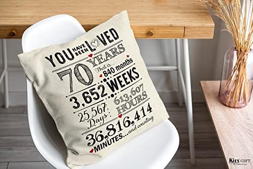 Kies®GIFT 70th Birthday Gifts for Women Personalised Cushion Cover 18x18'' Gifts for Grandad 70th Birthday Decorations Gifts for 70 Year Old Men Birthday Gifts for Him Gift 70th Birthday Presents