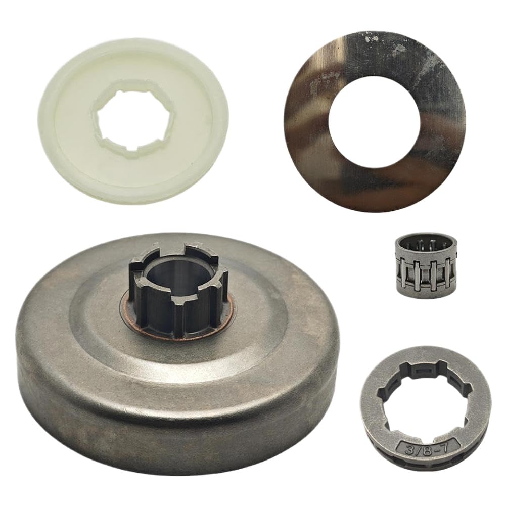 Uncpdrtca Onecolor Clutch Drum Rim Sprocket Washer Cover 3/8"-7T Compatible With 268 272 61 66 266 Chainsaw Needle Bearing