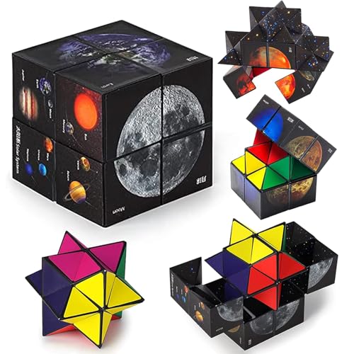 Cubo Mágico Estrella 2 en 1 - Puzzle 3D, Infinito y de Velocidad - Transformación para Niños y Adultos - Regalos de Juegos Educativos