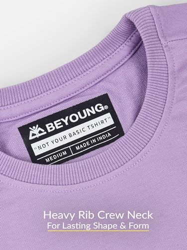 Image of Beyoung Looper Solid Oversized Tshirt for Men | Round Neck | Drop Shoulder | Half Sleeves | Plain Oversized Tshirt
