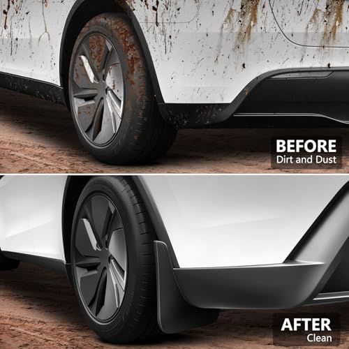 Image of 2025-2026 New Tesla Model Y Juniper Accessories Mud Flaps [Stay Clean, Protect Paint] All Weather Guards, for Tesla New Model Y Juniper 2025-2026 Thicker Version (Set of 4)