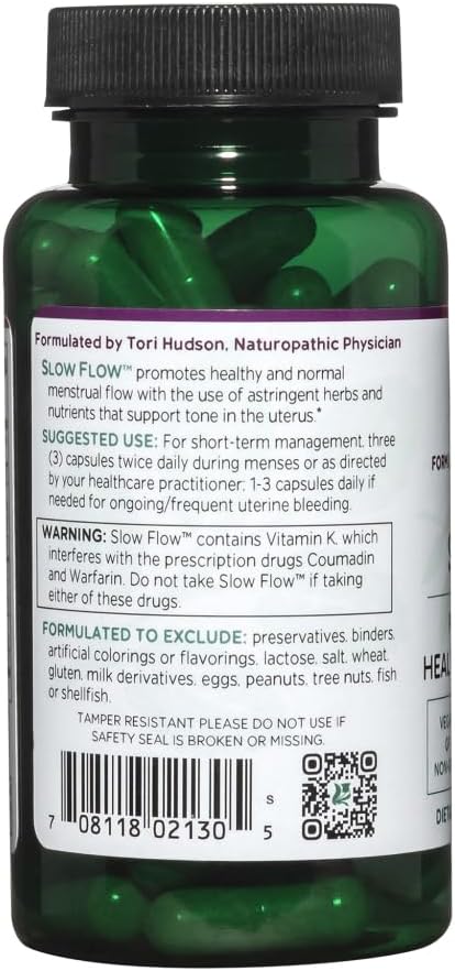 Vitanica Slow Flow, Menstrual Flow Support, Vegan, 60 Capsules - Image 3