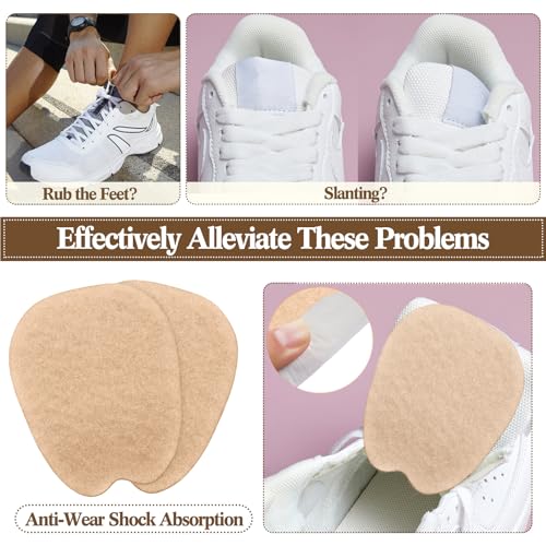 Zhanmai 9 Pairs Felt Tongue Pads for Shoes, Soft Self-Adhesive Shoe Tongue Pads for Men and Women, Non Slip Cushion Inserts to Fills Instep Space, Large(Skin Color) - Thumbnail 4