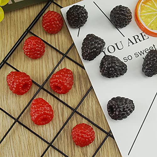 RAYNAG 20pcs Artificial Raspberry Fake Simulation Fruit Home Kitchen Party Lifelike Raspberries Photography Props Wedding Decoration Ornaments, Table Centerpieces Decoration