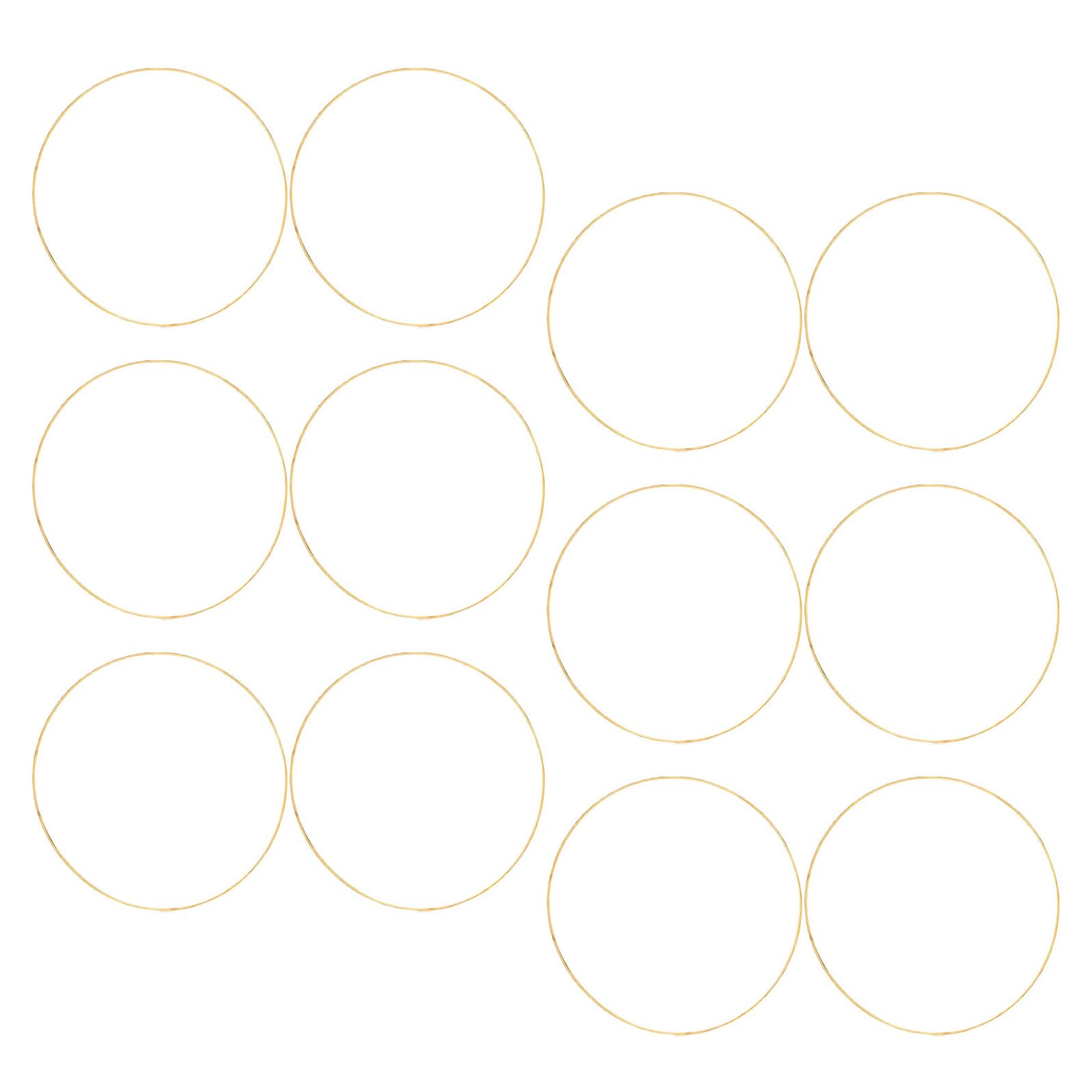 Cercles métalliques attrape-rêves et macramé, lot de 12 anneaux dorés loisirs créatifs