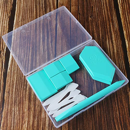 She Love Angled Chalk Paste Squeegee Set 17 Packs Screen Printing Squeegee, Rubber Mini Squeegee For Chalk Paint Ink Screen Printing Start Kit With 5 Stir Sticks Storage Box For Silk Screen Stencil #TOP1