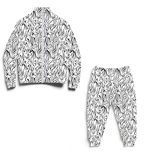 Image of Kids Two-Piece Classic Zippered Sports Jacket Set Sweatpants Jogging Teenager Sportswear Set