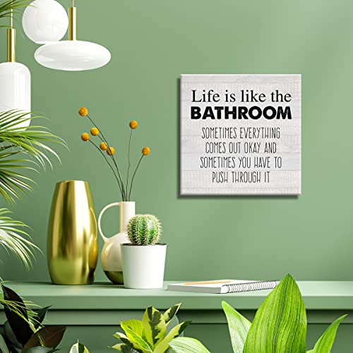 Country Life Is Like The Bathroom Canvas Prints Wall Art Decor Humor Bathroom Restroom Poster Painting Framed Artwork 8 X 8 Inch Home Shelf Wall Decoration Gift #TOP3