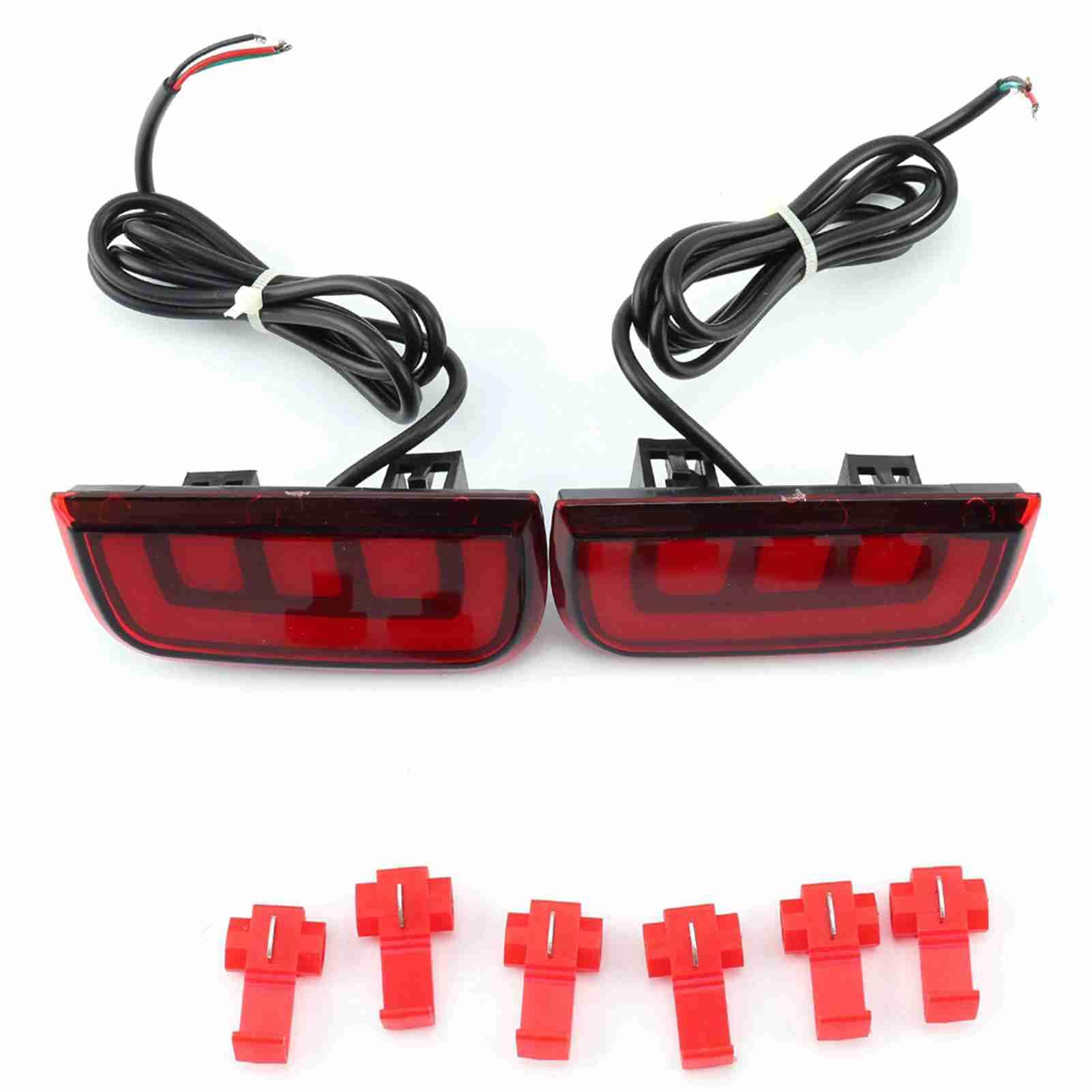 Tbest Lámpara de Freno de Freno LED del Parachoques Trasero de 2 Piezas para el Automóvil para 2016 2017 Safézgo Brillante Mejorado Daytime Running Material Impermeable ABS Negro Rojo