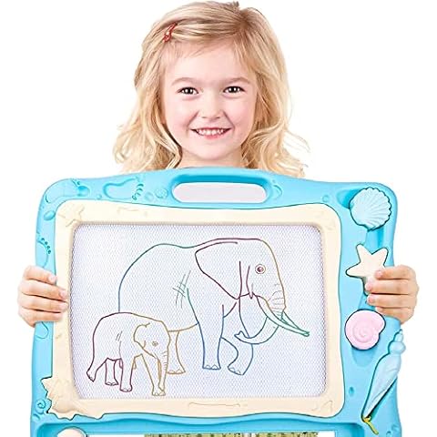 Large Magnetic Drawing Board for Kids, Erasable Colorful Scribble Board Writing Pad with 2 Stamps and 1 Pen for Children Toddlers Cover