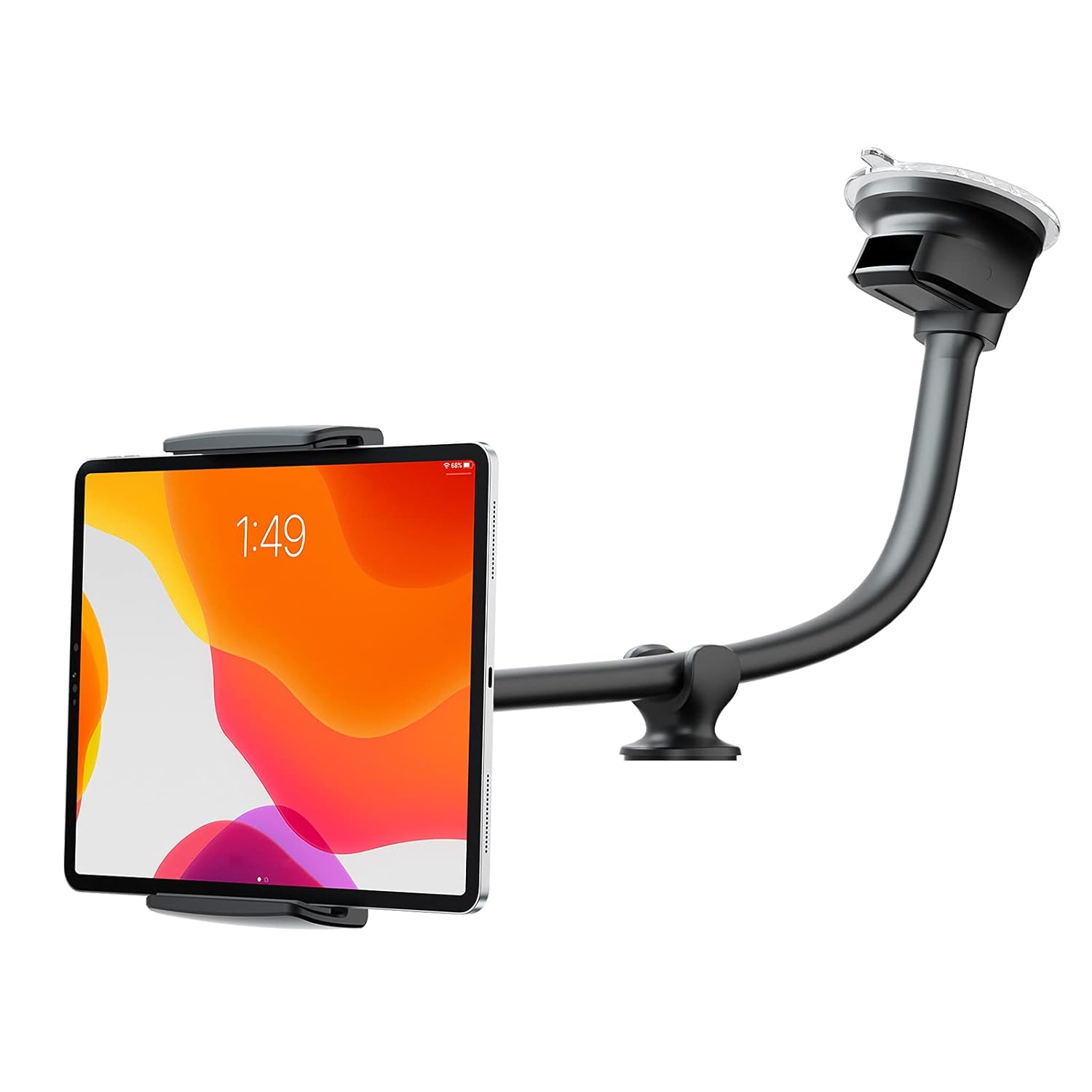 ICARMOUNT Tablet Car Mount Windshield Dashboard Suction Cup Long Gooseneck Tablet Holder for Car Truck SUV Compatible with