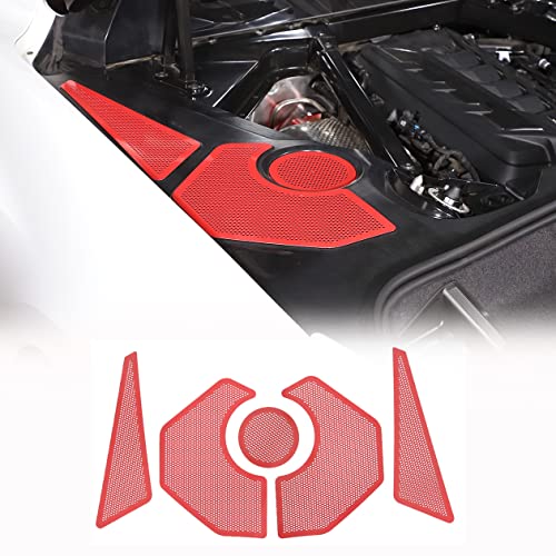 Image of Engine Bay Side Panel Cover Trim Compatible with Chevrolet Corvette C8 2020-2026, Rear Engine Covers, Engine Compartment Side Panel Decoration Accessories 5Pcs (Red)