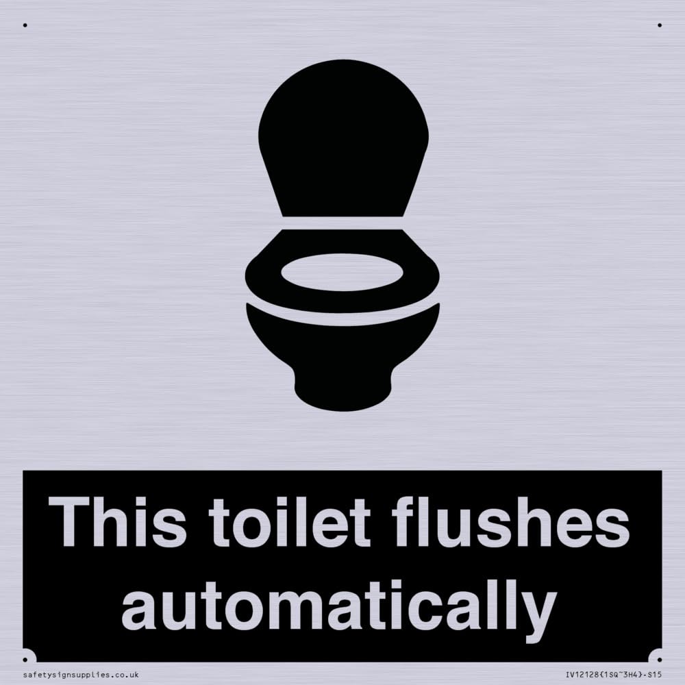 This toilet flushes automatically Sign - 150x150mm - S15