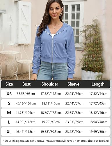 Image of Casual Wear Solid Crop Zipper Jacket Hooded Neck Full Sleeves with Kangaroo Pocket Hoodie for Women