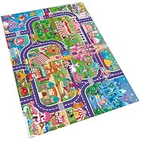 Tapis De Jeu éducatif Oriate – Ville, Dinosaures, Ferme Ou Circuit – 129,9 X 80 Cm