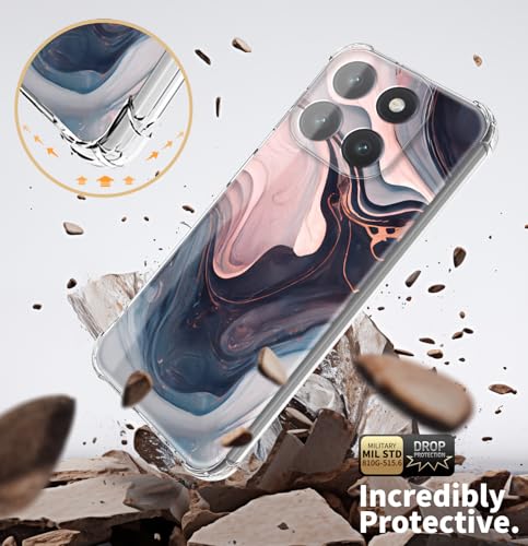 CLATUK for Motorola Moto G 2026 Case 5G G Play 2025 Marble and Flowers Slim Anti-Drop Shockproof Protective Soft Shockproof Clear Phone Protective Covers 6.7 Inch (Night) - image 5