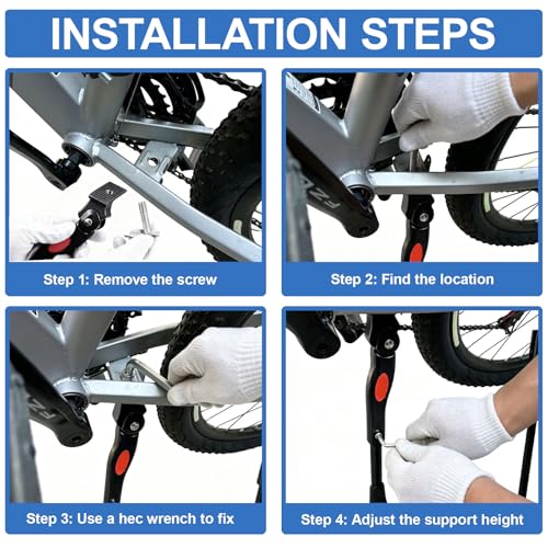 Pata de Apoyo para Bicicleta de 22"-26", Tercera Generación, Ajustable para Adultos y Niños, con Pie Antideslizante y Material de Aleación de Aluminio Duradero para Montaña, Carretera y BMX miniatura 4